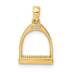 画像をギャラリービューアに読み込む, 14k Yellow Gold Horse Stirrup 3D Small Pendant Charm