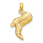 Indlæs billede til gallerivisning 14k Yellow Gold Boot 3D Western Pendant Charm
