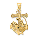 Carica l'immagine nel visualizzatore di Gallery, 14k Yellow Gold Shark Anchor Pendant Charm