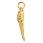 Carica l'immagine nel visualizzatore di Gallery, 14k Yellow Gold Shark Tooth 3D Large Pendant Charm