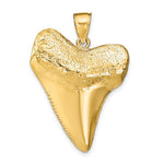 Carica l'immagine nel visualizzatore di Gallery, 14k Yellow Gold Shark Tooth 3D Large Pendant Charm
