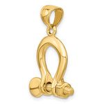 Carica l'immagine nel visualizzatore di Gallery, 14k Yellow Gold Nautical Shackle Link Moveable 3D Pendant Charm