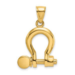 Carica l'immagine nel visualizzatore di Gallery, 14k Yellow Gold Nautical Shackle Link Moveable 3D Pendant Charm