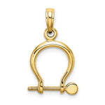 Lade das Bild in den Galerie-Viewer, 14k Yellow Gold Nautical Shackle Link Moveable 3D Pendant Charm