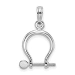 Carica l'immagine nel visualizzatore di Gallery, 14k White Gold Nautical Shackle Link Moveable 3D Pendant Charm