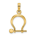 Lade das Bild in den Galerie-Viewer, 14k Yellow Gold Nautical Shackle Link Moveable 3D Pendant Charm