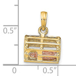 Lade das Bild in den Galerie-Viewer, 14k Yellow Rose Gold Two Tone Lobster Trap 3D Pendant Charm