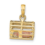 Lade das Bild in den Galerie-Viewer, 14k Yellow Rose Gold Two Tone Lobster Trap 3D Pendant Charm