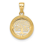 Indlæs billede til gallerivisning 14k Yellow Gold Tree of Life Circle Round Pendant Charm
