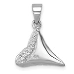 Charger l'image dans la galerie, Sterling Silver Shark Tooth 3D Pendant Charm Rhodium Plated