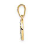 將圖片載入圖庫檢視器 14k Yellow Gold and Rhodium Shamrock Clover Round Circle Small Pendant Charm