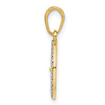 Load image into Gallery viewer, 14k Yellow Gold and Rhodium Lucky Four-Leaf Clover Round Circle Pendant Charm