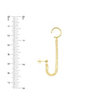 이미지를 갤러리 뷰어에 로드 , 14k Yellow Gold Diamond Cut Multi Bead Chain Drape Ear Cuff Earrings