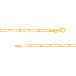Ladda upp bild till gallerivisning, 14k Yellow Gold Twin Diamond Paperclip Link Necklace with Lobster Clasp
