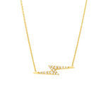Load image into Gallery viewer, 14K Yellow Gold Diamond Thunderbolt Lightning Adjustable Necklace