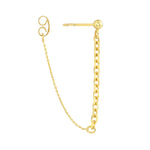 Load image into Gallery viewer, 14k Yellow Gold Chain Drape Front to Back Dangle Earrings