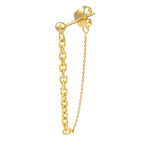 Load image into Gallery viewer, 14k Yellow Gold Chain Drape Front to Back Dangle Earrings