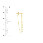 Load image into Gallery viewer, 14k Yellow Gold Chain Drape Front to Back Dangle Earrings