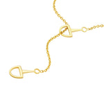 Load image into Gallery viewer, 14K Yellow Gold Horse Bit Lariat Y Necklace