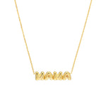 Load image into Gallery viewer, 14K Yellow Gold Puff Mama Necklace Adjustable 16 to 18 inches