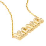 Load image into Gallery viewer, 14K Yellow Gold Puff Mama Necklace Adjustable 16 to 18 inches