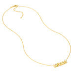 Load image into Gallery viewer, 14K Yellow Gold Puff Mama Necklace Adjustable 16 to 18 inches