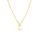 이미지를 갤러리 뷰어에 로드 , 14K Yellow Gold Mini Anchor Paper Clip Chain Necklace