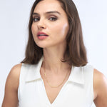 画像をギャラリービューアに読み込む, 14k Yellow Gold Square Bar Link Station Choker Necklace Chain