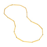 画像をギャラリービューアに読み込む, 14k Yellow Gold Square Bar Link Station Choker Necklace Chain