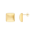 Charger l'image dans la galerie, 14k Yellow Gold Puffy Square Geometric Post Stud Earrings