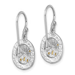 Kép betöltése a galériamegjelenítőbe: Sterling Silver Rhodium Gold Tone Starfish Sand Dollar Dangle Earrings