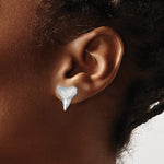画像をギャラリービューアに読み込む, Sterling Silver Shark Tooth Stud Post Push Back Earrings