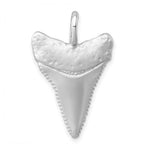 Afbeelding in Gallery-weergave laden, Sterling Silver Shark Tooth Large 3D Pendant Charm Rhodium Plated