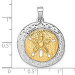 Load image into Gallery viewer, Sterling Silver Rhodium Plated Gold Tone Starfish Sand Dollar Pendant Charm