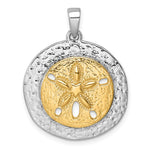 Load image into Gallery viewer, Sterling Silver Rhodium Plated Gold Tone Starfish Sand Dollar Pendant Charm