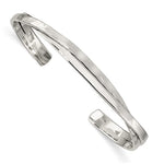 Загрузить изображение в средство просмотра галереи, 925 Sterling Silver Intertwined Hammered Contemporary Modern Cuff Bangle Bracelet