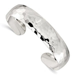 Afbeelding in Gallery-weergave laden, 925 Sterling Silver 13.5mm Hammered Contemporary Modern Cuff Bangle Bracelet