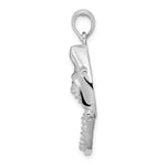 Lataa kuva Galleria-katseluun, Sterling Silver Shark Head Moveable Pendant Charm Rhodium Plated