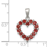 Load image into Gallery viewer, Sterling Silver Genuine Natural Garnet Heart Pendant Charm

