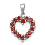 Afbeelding in Gallery-weergave laden, Sterling Silver Genuine Natural Garnet Heart Pendant Charm