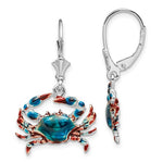 Charger l'image dans la galerie, Sterling Silver Enamel Crab Dangle Earrings