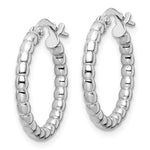 Lade das Bild in den Galerie-Viewer, Sterling Silver Beaded Bubble Round Hoop Earrings 20mm x 2.25mm