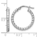 Lade das Bild in den Galerie-Viewer, Sterling Silver Beaded Bubble Round Hoop Earrings 20mm x 2.25mm