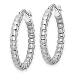 Kép betöltése a galériamegjelenítőbe: Sterling Silver Beaded Bubble Round Hoop Earrings 26mm x 3mm