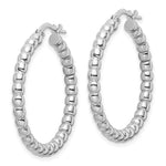 Kép betöltése a galériamegjelenítőbe: Sterling Silver Beaded Bubble Round Hoop Earrings 31mm x 3mm