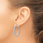 Kép betöltése a galériamegjelenítőbe: Sterling Silver Beaded Bubble Round Hoop Earrings 31mm x 3mm