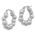 Load image into Gallery viewer, Sterling Silver Beaded Bubble Round Hoop Earrings 30mm x 7mm