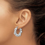 Load image into Gallery viewer, Sterling Silver Beaded Bubble Round Hoop Earrings 30mm x 7mm