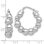 Load image into Gallery viewer, Sterling Silver Beaded Bubble Round Hoop Earrings 30mm x 7mm