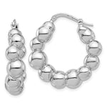 Load image into Gallery viewer, Sterling Silver Beaded Bubble Round Hoop Earrings 30mm x 7mm